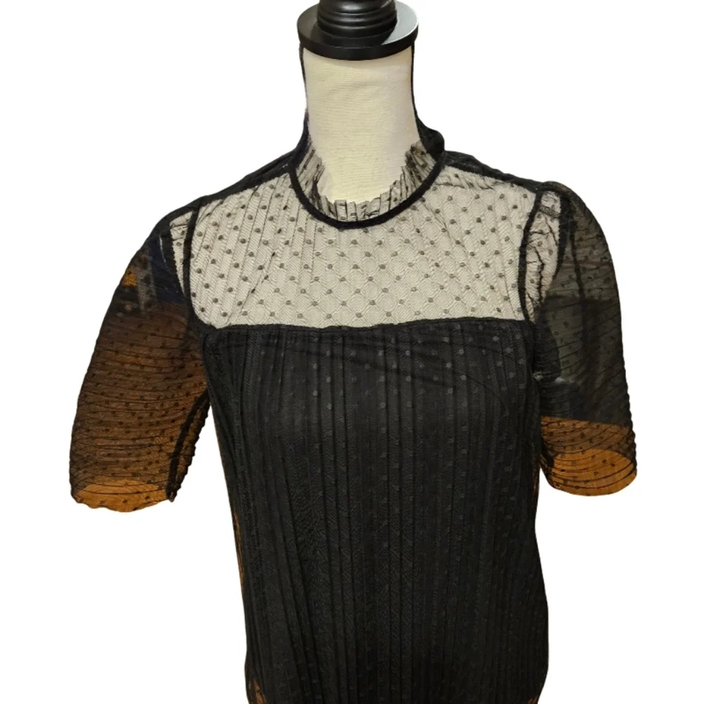 NWT - Ginger G Black Lace Top - Picture 2 of 7